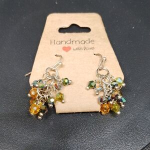Silver and Gold Cluster Earrings with Cascading Design